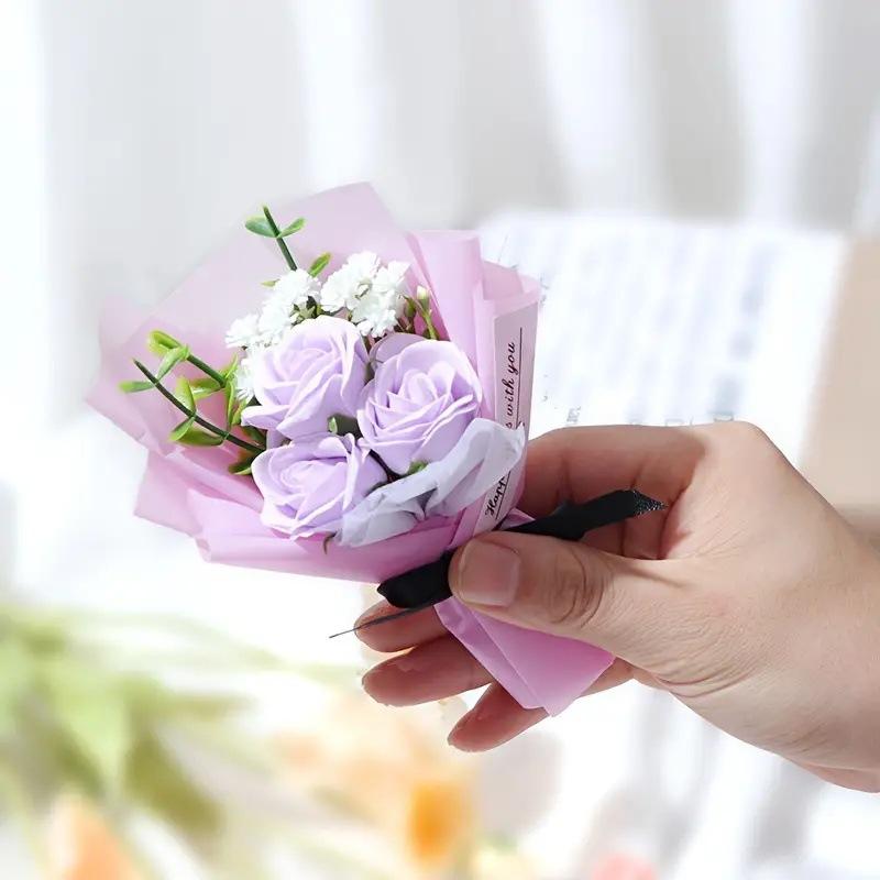 1 Mini Rose Bouquet, with good es, Valentine's Day, Mother's Day, Teacher's Day gifts, Artificial roses