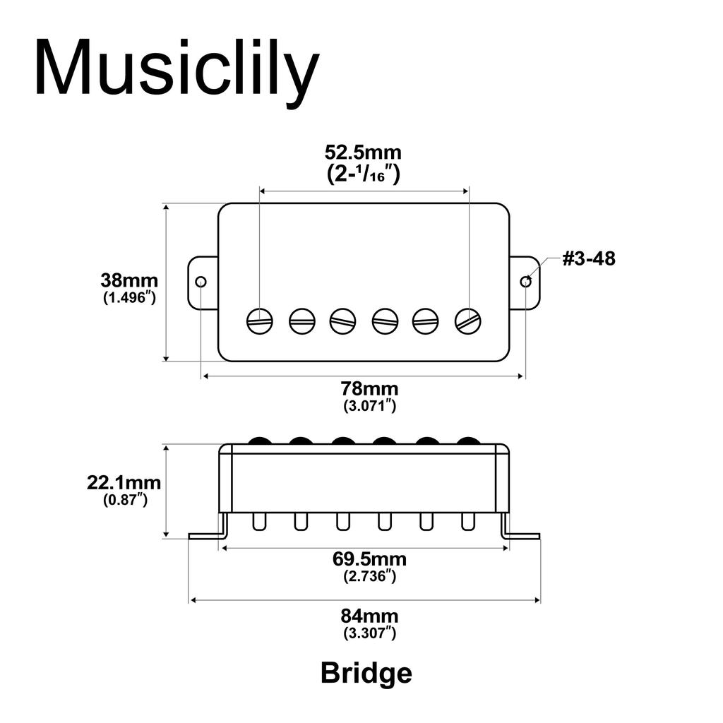 Artec LPA210 Alnico 5 Cover Humbucker Pickup Bridge PU for Les Paul Electric Chrome Guitar,