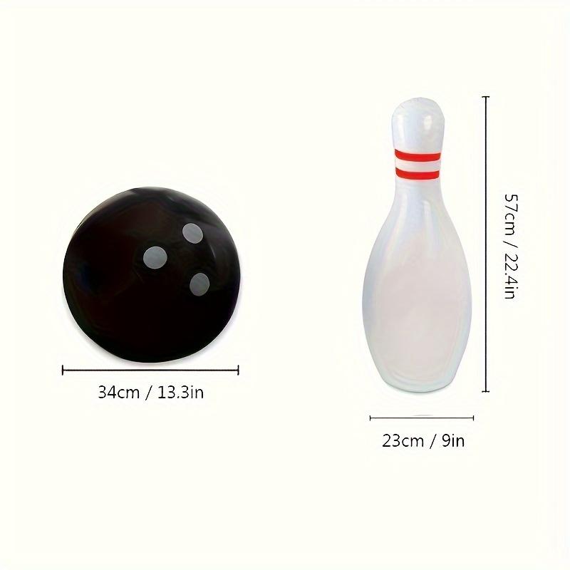7pcs Giant Bowling Set- Durable Portable Fun Indoor/Outdoor Game for Adults, 2 Lightweight Balls& 5 White Pins with Red Accents