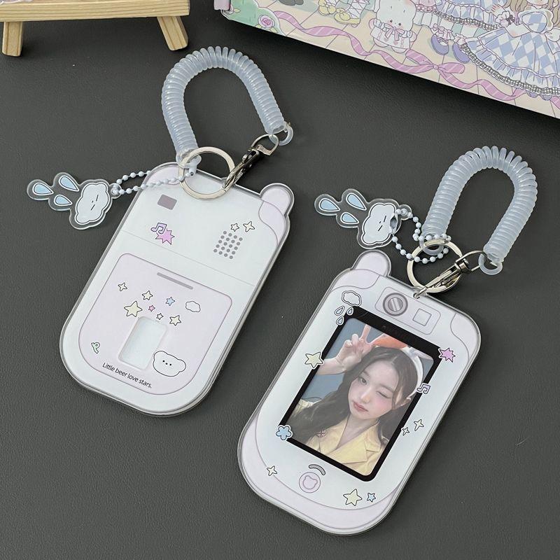 Binder Photocards Holder Mobile Phone Shape Acrylic Photo Frame Supplies Poca Holder Idol Picture Protector Stationery Supplies