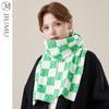 JIUMU Women's Wool Checkerboard Scarf WH013
