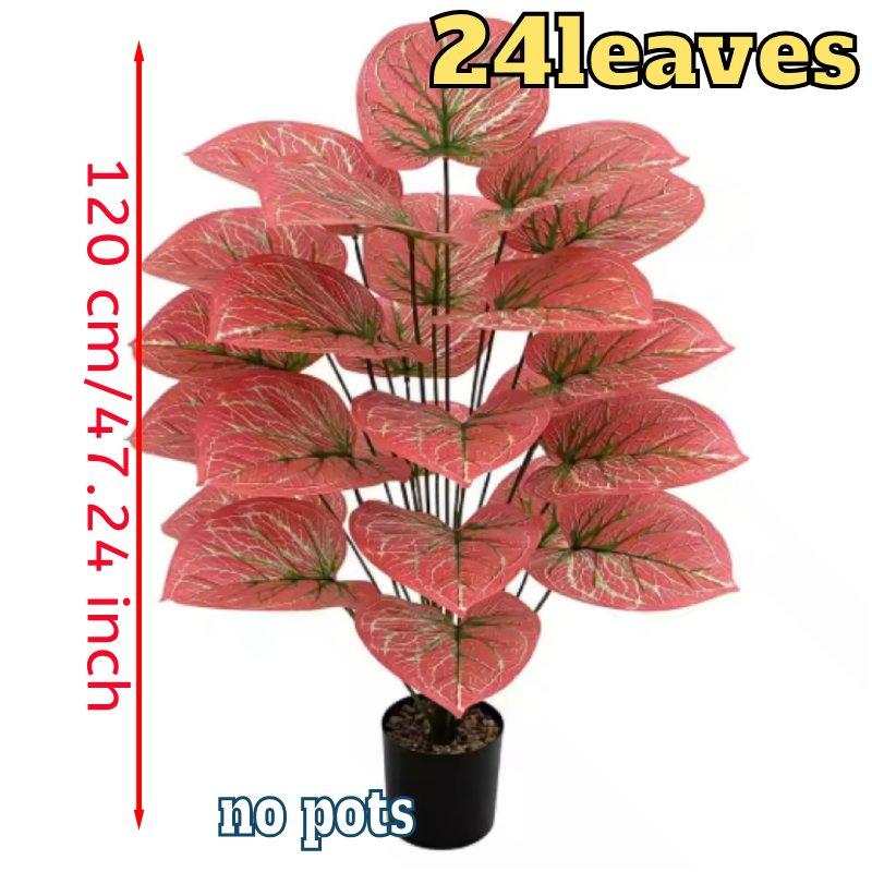 Una Planta Grande Artificial de Hierro Malayo de 47.24 Pulgadas de Alto con 24 Hojas Realistas Hechas de Plástico Duradero Adecuada Para Decoración Interior/exterior
