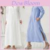 Luxusní dámský kaftan Bavlna Dlouhý rukáv Jednobarevný Ležérní Oversized Maxi košilové šaty