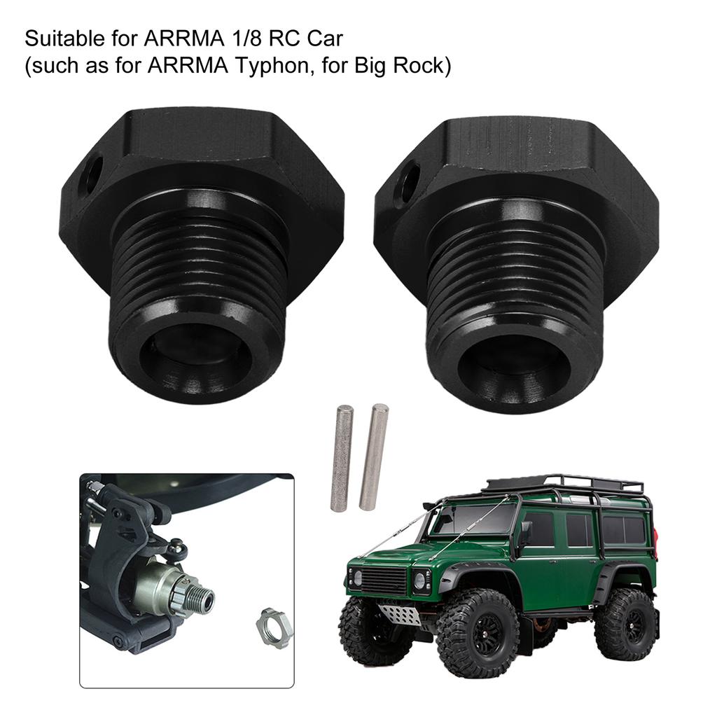 1Pair Aluminum Alloy 17mm Wheel Hex Hub Adapter with Pin for   1Celsius8 RC Car Upgrade Part