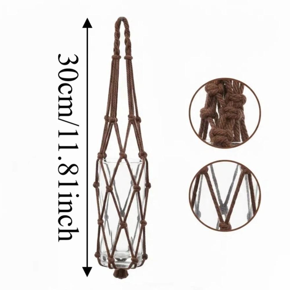 Woven Net Bottle Mugs Storage Bag Foldable Portable Cups Holder Coffee Cup Mesh Bag Camping