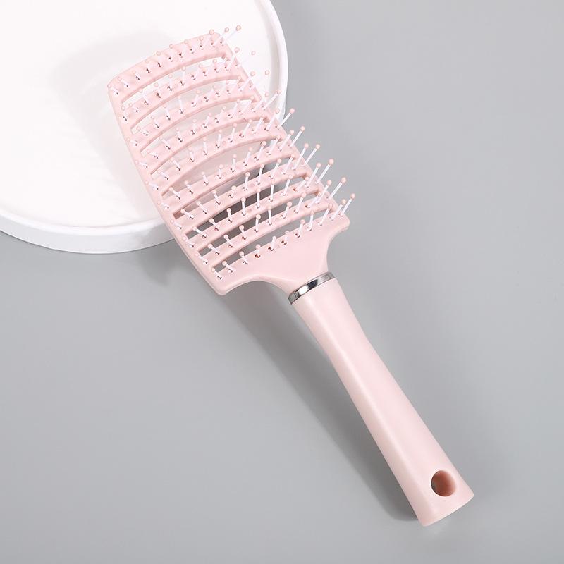 Trendy Scalp Massaging Hair Comb: Fluffy, Simple, and Stylish Curling Rib Comb 7.3*24 розовый