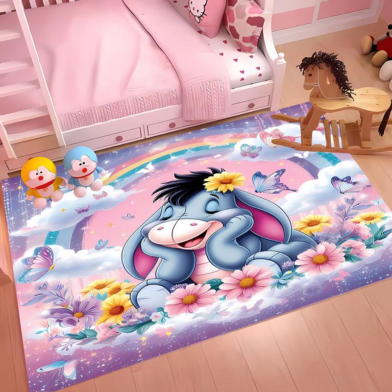 Potdemiel Winnie Puuh I-Aah Teppich Wohnzimmer Cartoon Kinderzimmer Sofa Fußmatte Küchenbodenmatte Anti-Rutsch Dekorationsmatte