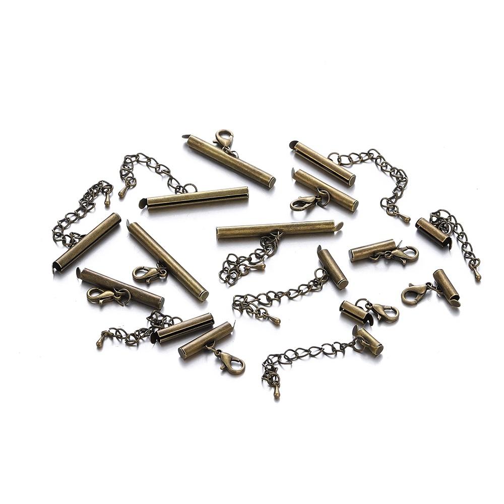 10sets/lot 10-40mm Lobster Clasps Hooks Bracelet End Connectors Slider Clasp Extending Chain For DIY Jewelry Making Finding