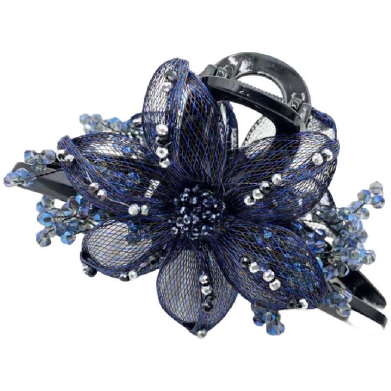Stilvolle Retro Metall Draht Handgewebt Doppelseitige Blume Hai Haarspange