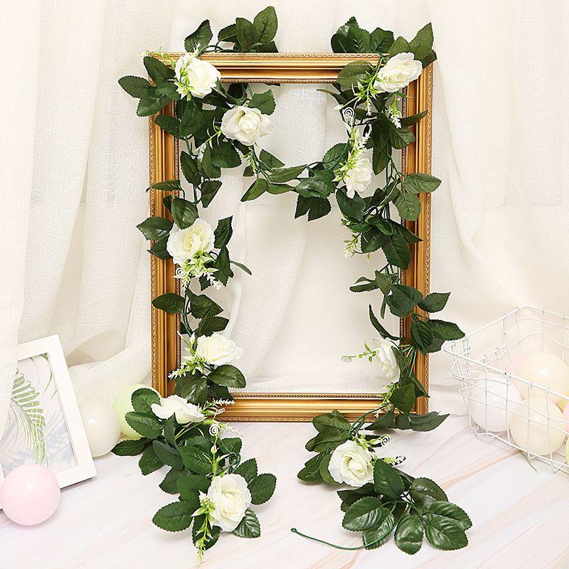 25m Artificial Rose Leaf Garland Silk Flower Vine Ivy Wedding Garden Home Decor