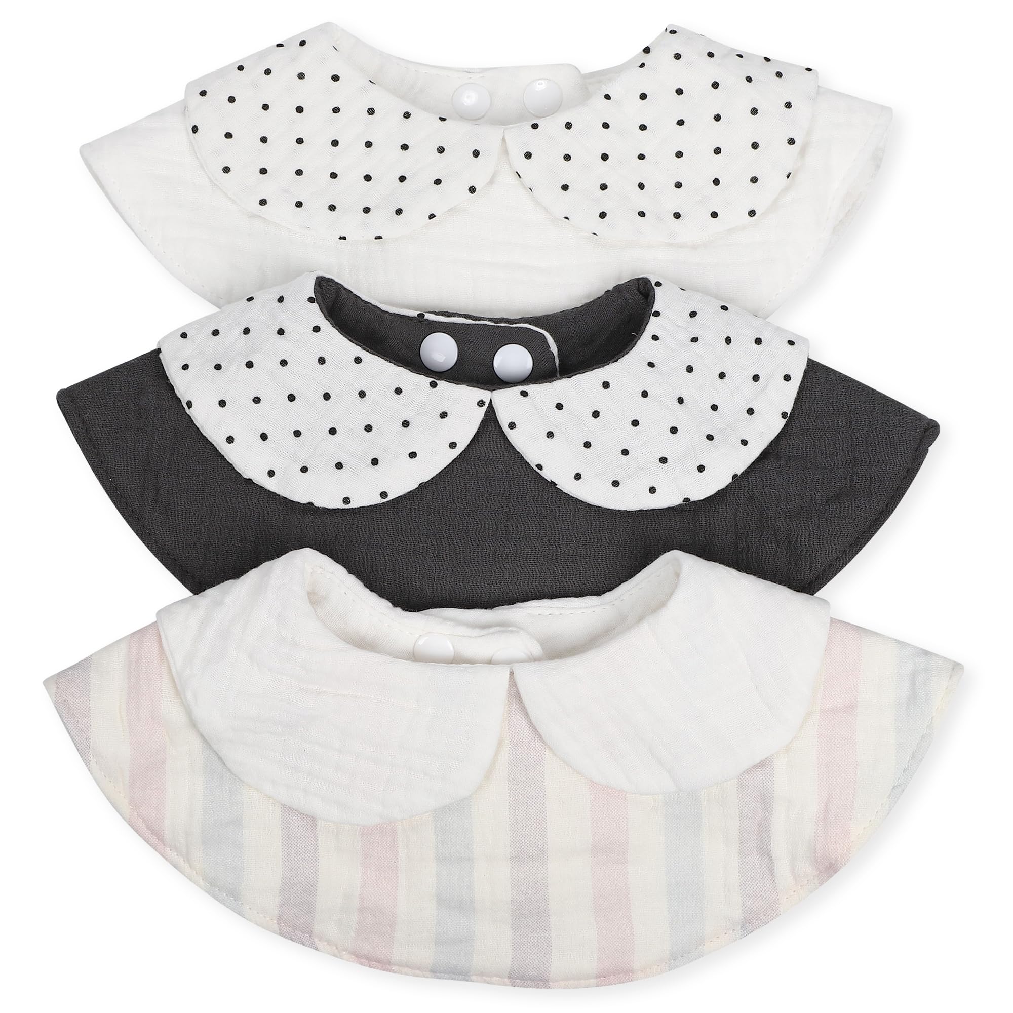 

Bib with for girls and 360 cotton of [Lipilea] (Lipilea) collar, boys, degrees, 6-layer gauze, 100% [Set 3] (F. Chic)