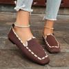 Large size new rivet knitted single shoes women's soft sole comfortable one-pedal casual single shoes