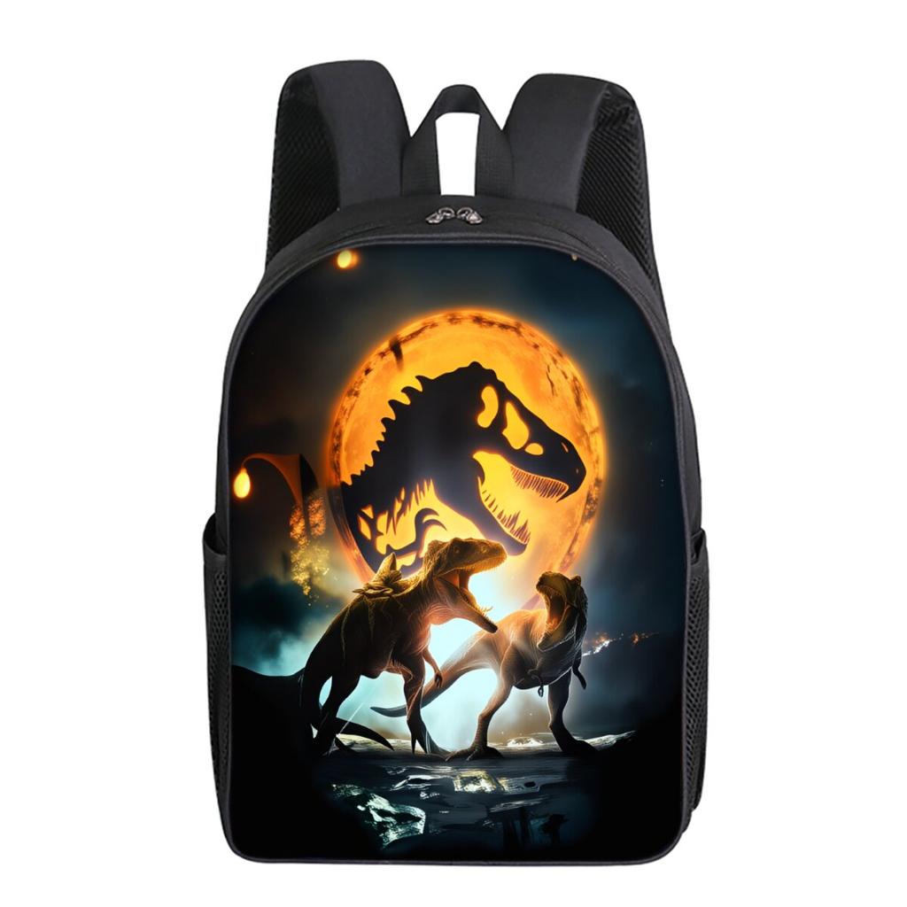 Simple Style Dinosaur Print Single Layer Backpack for Boys/Girls Children Best Gifts 2D Flat Cartoon School Bags