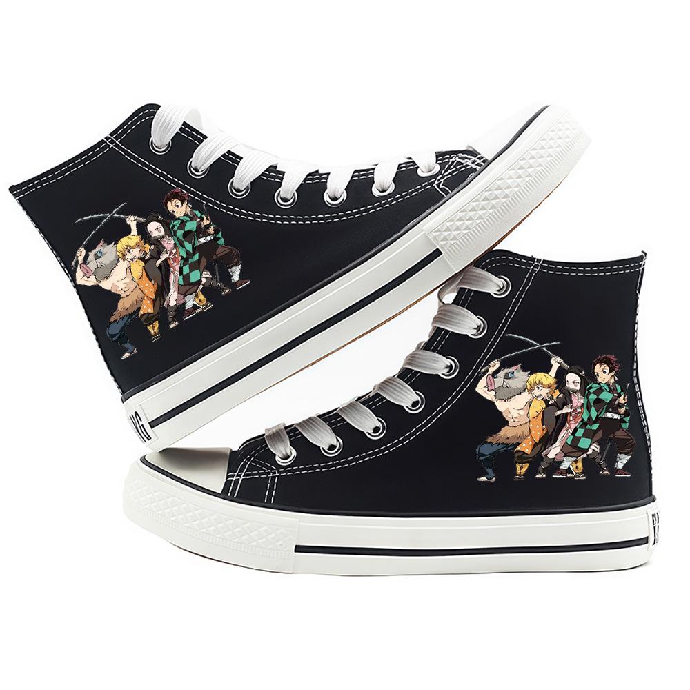 Scarpe da Ginnastica Alte in Tela Demon Slayer - Unisex Moda Cartoni Animati