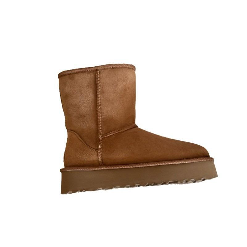 thick-soled snow boots women's velvet and thickened new sheepskin and fur integrated medium tube warm cotton shoes winter shoes