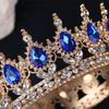 2024 New Baroque Round Wedding Crown Bridal Pageant Rhinestone Crystal Tiaras Crown Molding Headpieces For Queens And King