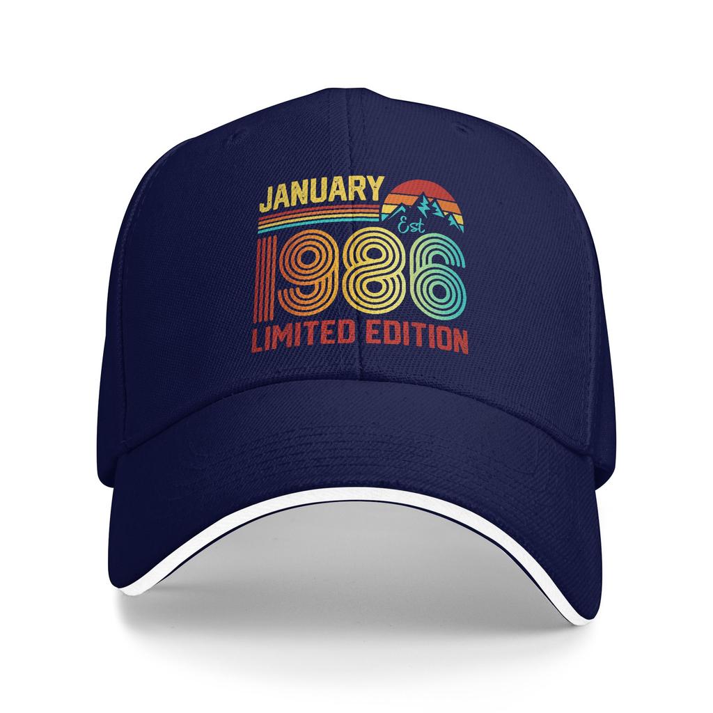 Retro January 1986 Limited Edition 40 Year Old 40th Birthday Baseball Cap Men  Design Trucker Hat Summer Outdoor Baseball Caps