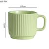 Einfachheit Gestreifte Keramiktasse Einfarbig Saftbecher Büro Milchkaffee Tasse Becher Getränkebecher Familienfrühstückstassen Teetassen
