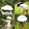 Hat Umbrella A parasol that you wear on your perfect for (Hat Umbrella) - hat, fishing, farming, gardening, etc. LIEBEN-3810 (White/Black)
