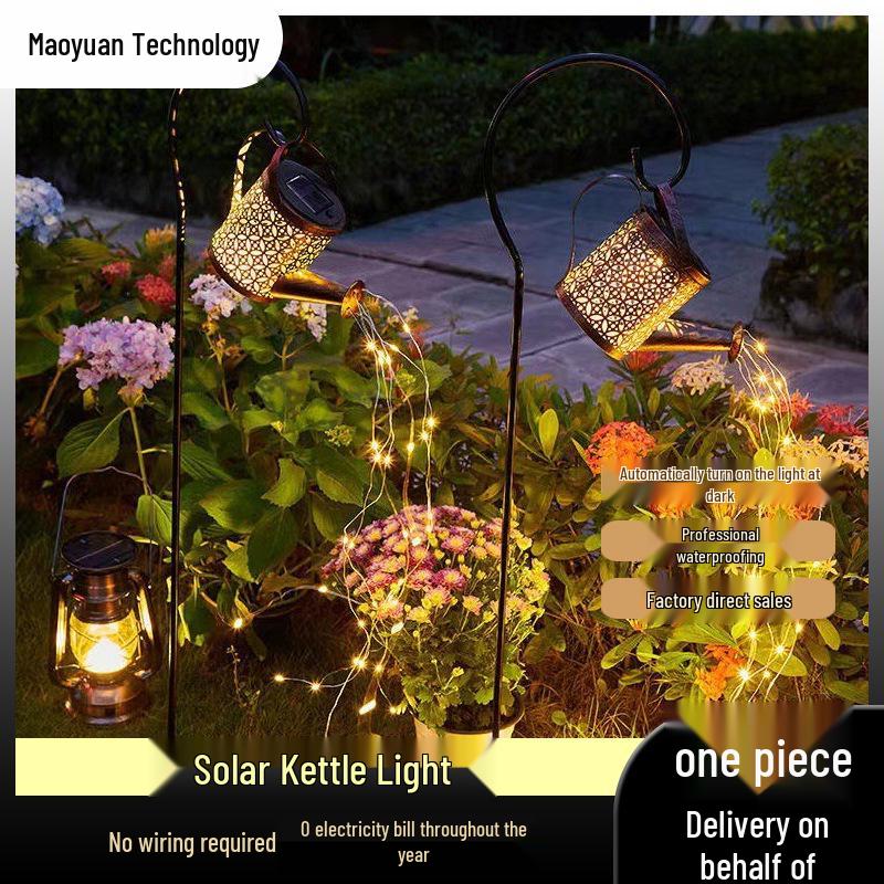 Solar-Powered Waterproof Hanging Garden Lantern with Light and Shadow Effect