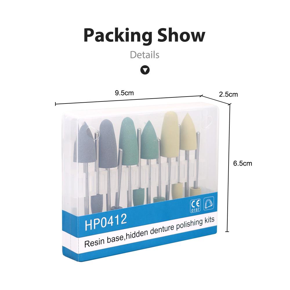 12 st HP0412 Dentalpolerande borr, för polering av proteser med hartsbas, Lågvarvshandstycke Kit, Professionella laboratorievertyg
