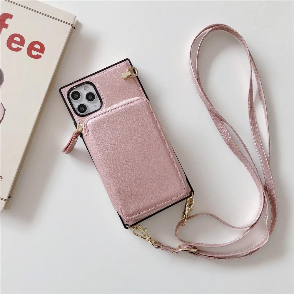 Zipper Wallet Purse Crossbody Leather Case For iPhone 16 15 14 Plus 13 12 11 Pro Max X XS XR 7 8 Plus Long Lanyard Cover