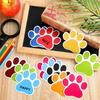 Geyee 108 Pcs Paw Prints Cutouts Paw Bulletin Board Decorations 3.5'' Mini Colorful Paper Cutouts for Educational Craft Wall Decor Party Favor