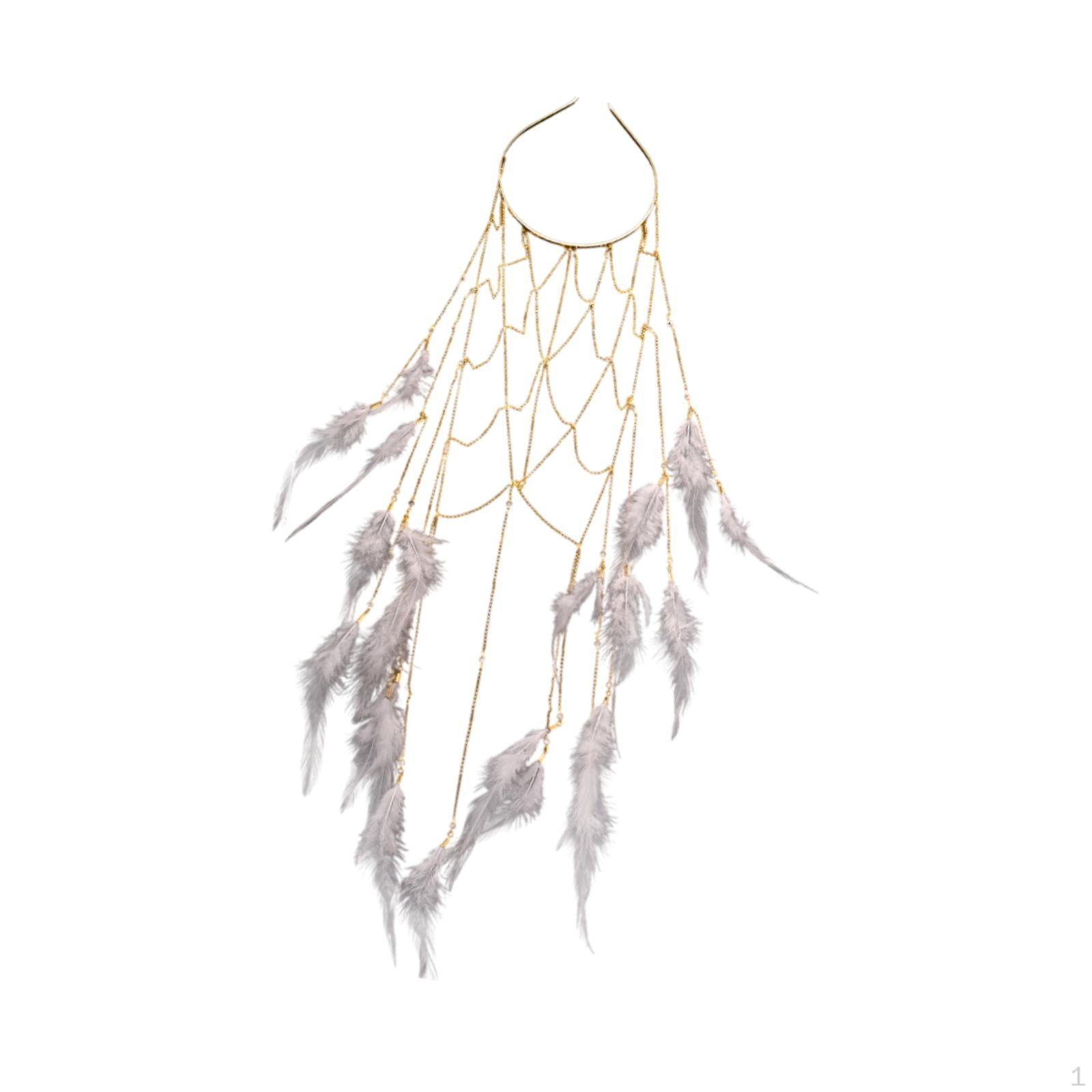 

Повязка на голову из перьев с кисточками для пляжных мероприятий и праздников