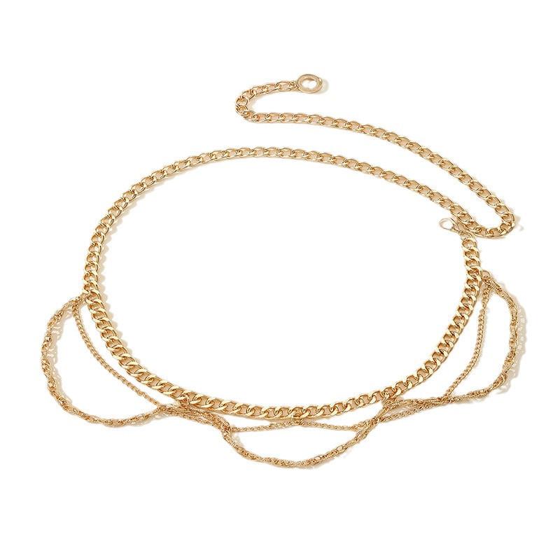 Waist Metal Ladies Chain With Carved Details Elegant Jewelry For Winter Seasons