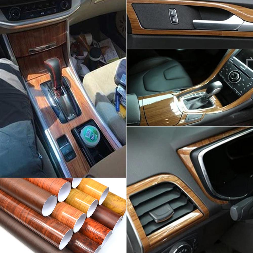 Pegatina de Madera Autoadhesiva para Coche Película para Interior de Coche Accesorios Universales para el Interior del Automóvil