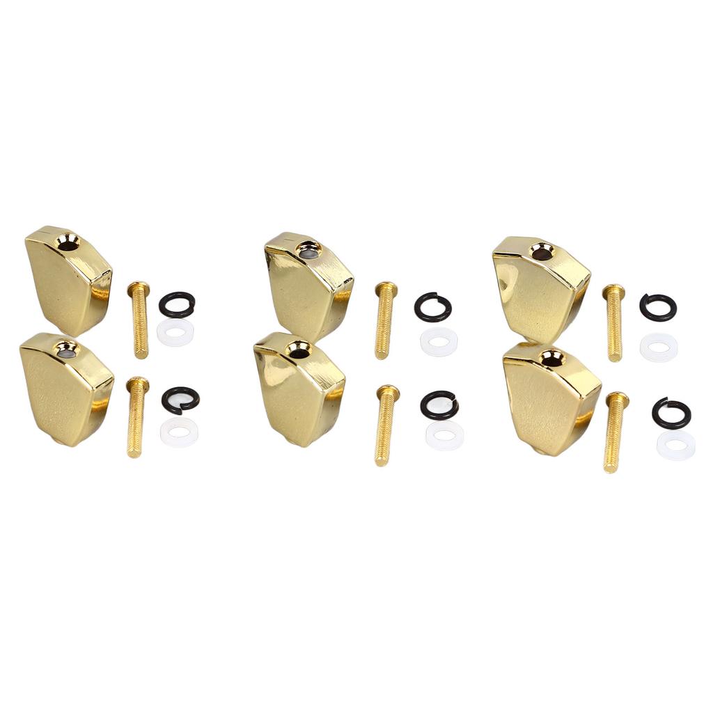 6PCS Guitar Tuner Machine Handle Tuning Key Button Head Metal Guitar Tuning Peg Button Gold