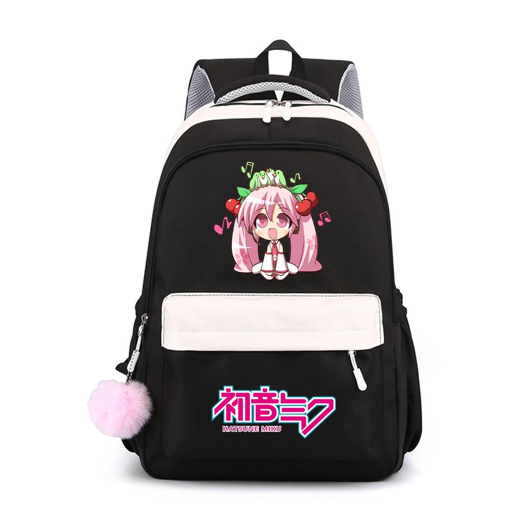 Anime Cartoon Hatsune Miku Printed Large Capacity Waterproof Backpack for Teenger Student Girl Boy Schoolbag Bookbag Kid Gift Travel Bag