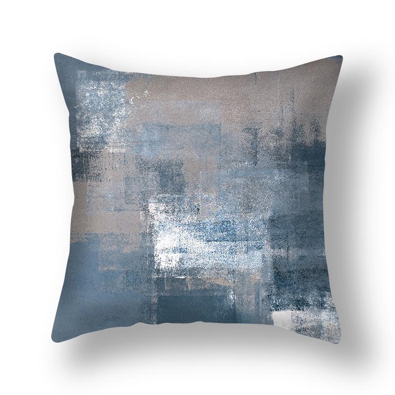 Ins Style Contrast Color Pillow Cover Polyester Printing Simple Versatile Sofa Pillow Living Room Decoration Chair Cushion