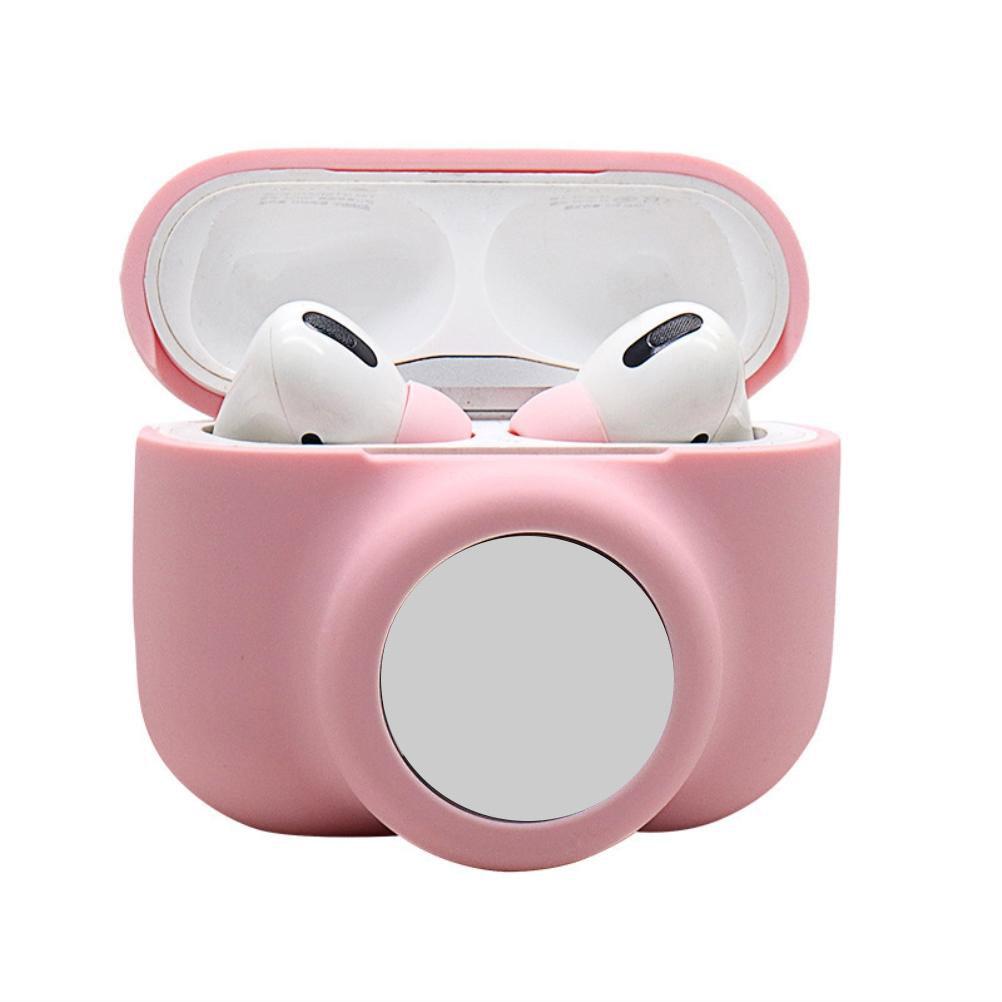 Silicone Cover Fit for IOS Pro Earbuds Anti Drop Shock Absorbing Earbud Case Protective Cover Support for AirTag