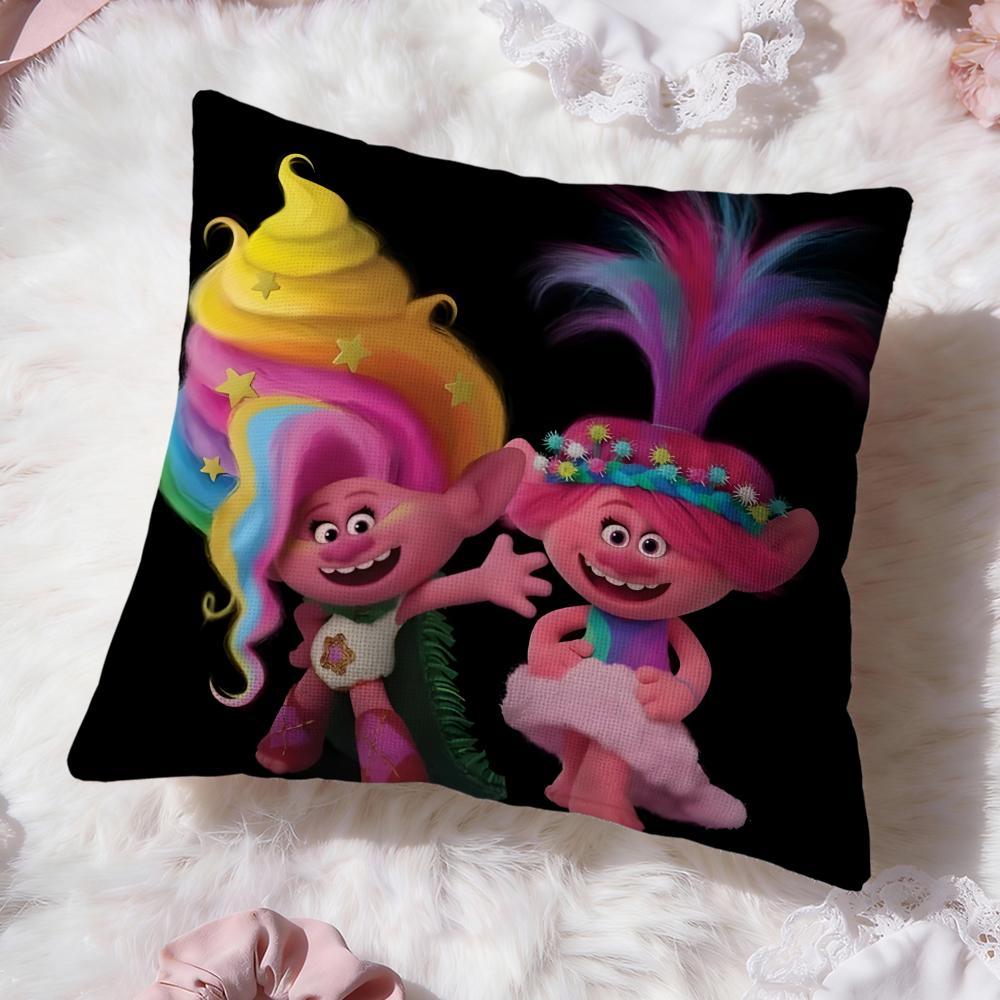 Trolls cute Cushion Cover Premium Comfort Reversible Pillow Cove -Two in One Design for Any Room & Car Interior