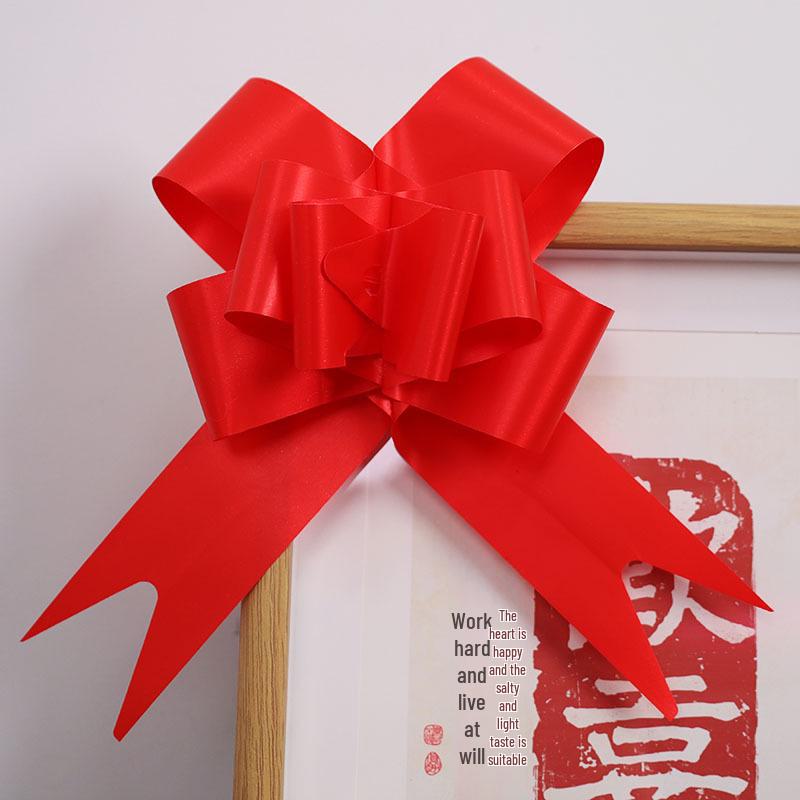 Wedding Car Mirror Pull-Flower Bow and Gift-Packaged Qixi Flower Bouquet