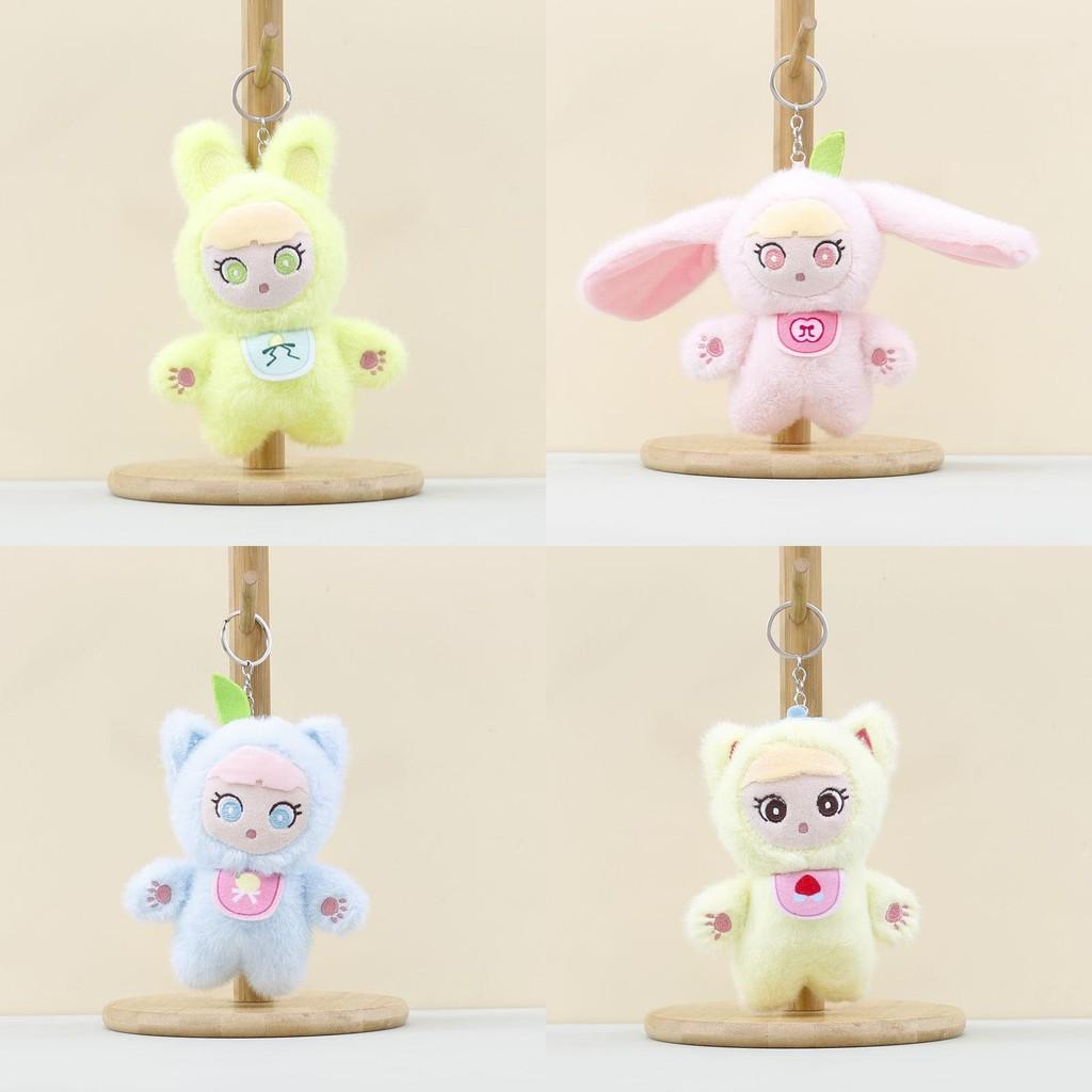 Transformative Bunny Plush Keychain Cartoon Dress Up Rabbit Toy And Keyring