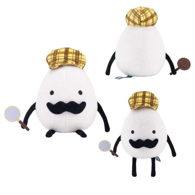 Adorable Detective Egg Plush Toy Cute Cartoon Anime Stuffed Animal For Apartment Dorm