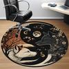 1pc Wolf Moon Office Round Area Rug, Under Office Chairs Bedroom Living Room Home Decor, Room Deco
