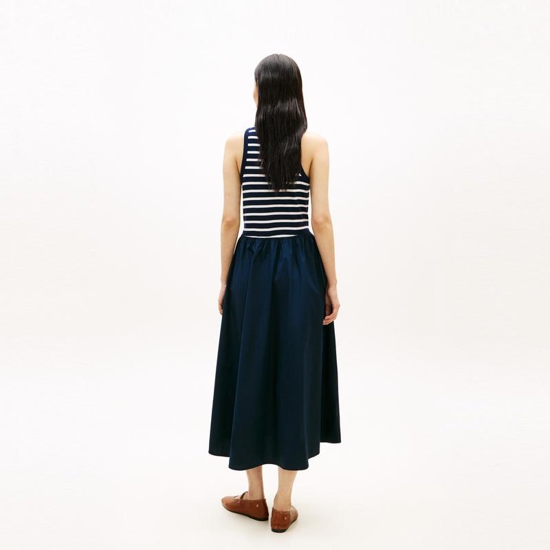 Tommy Hilfiger Color Block Casual Commuter Versatile Comfortable Sleeveless Dress Women Dresses WW0WW49628