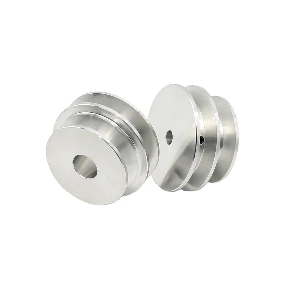 Aluminum Alloy 40/50MM Double Groove Pulley 8-20MM Fixed Bore V-Shape Pulley Wheel