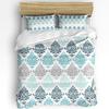 Set Biancheria da Letto Astratto Retrò con Texture Floreale Degradé 3 Pezzi per Letto Matrimoniale Tessili per la Casa Copripiumino Coperta Trapuntata Federa