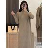 Versatile Semi-turtleneck Knitted Dress Women's Autumn and Winter New Basic Loose and Thin Medium and Long Sweater Skirt