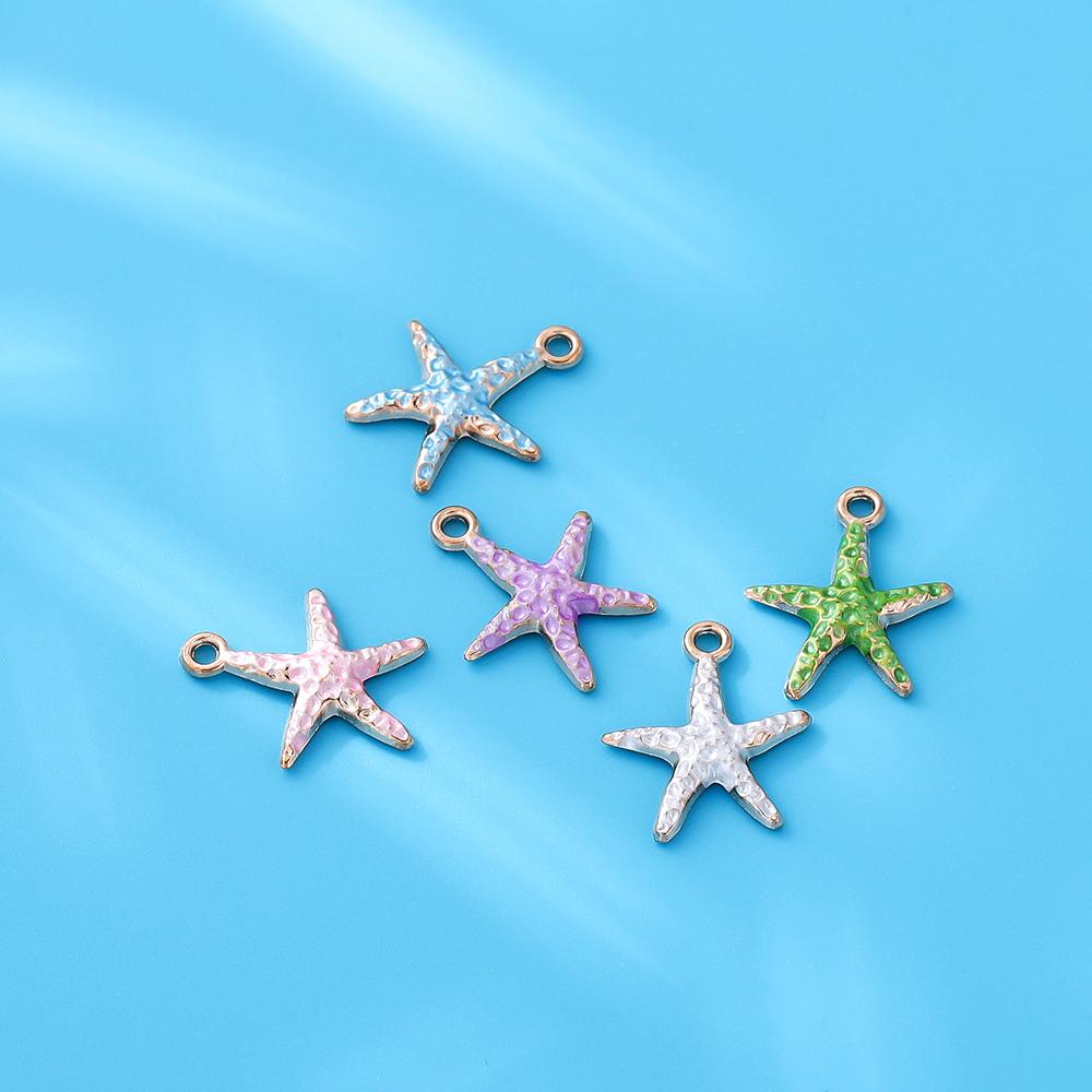 10Pcs Ocean Starfish Shell Charms With Imitation Pearl Pendants For Necklace Bracelet Pendants DIY Jewelry Making Accessories