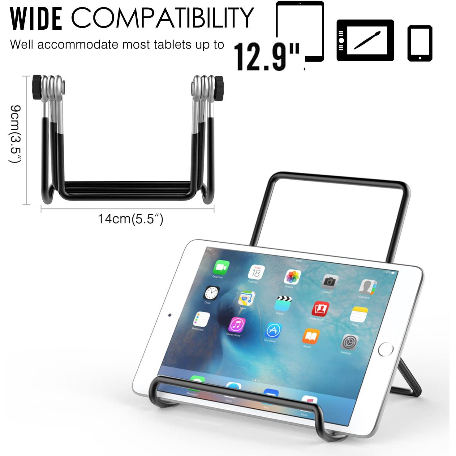 

Регулируемая подставка для планшета, универсальный многоугольный нескользящий металлический держатель для телефона, подставка для планшетного ПК с диагональю 7–12,9 дюйма, коврик