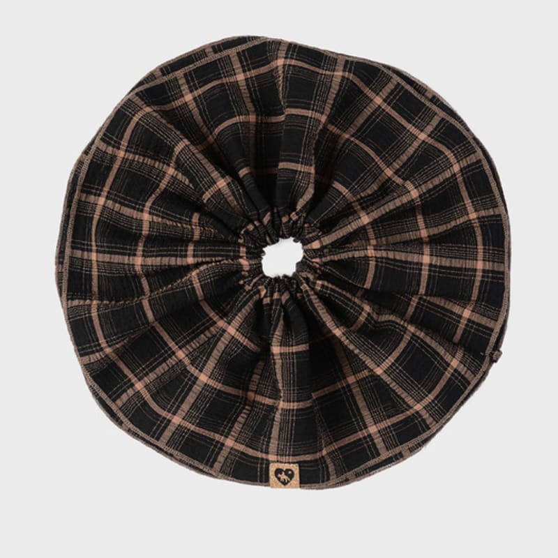 Eireve CHECK SCARF BIG SCRUNCHIE (BROWN)