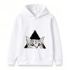 Kids Boys Girls Hooded Sweatshirt, Funny Peeking Cat Triangle Graphic Casual Pullover Hoodie, Soft Long Sleeve Streetwear for Children