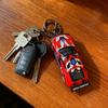 Opening Door Racing Car Keychain Kids Mini Pull-back Graffiti Sports Car Toy