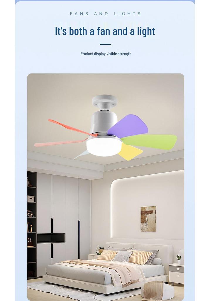Silent Flower Pattern LED Ceiling Fan with E27 Base, Six Detachable Blades for Home, Bedroom, and Living Room.