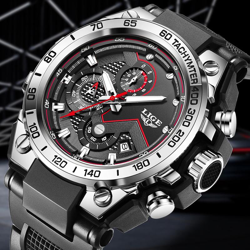 LIGE Mens Wristwatch Business Waterproof Calendar Fashion Quartz Clock Luminous Chronograph Military Watches Men Reloj Hommes
